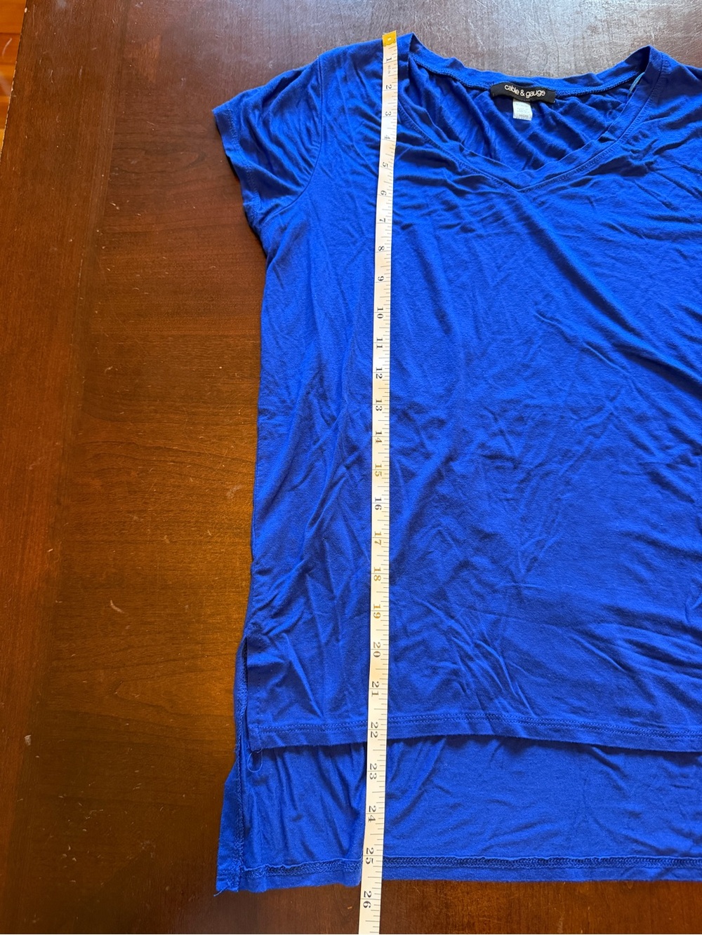 Cable & Gauge Pullover Top Blue Coastal Minimalist Basic Layering Capsule M - Picture 4 of 6